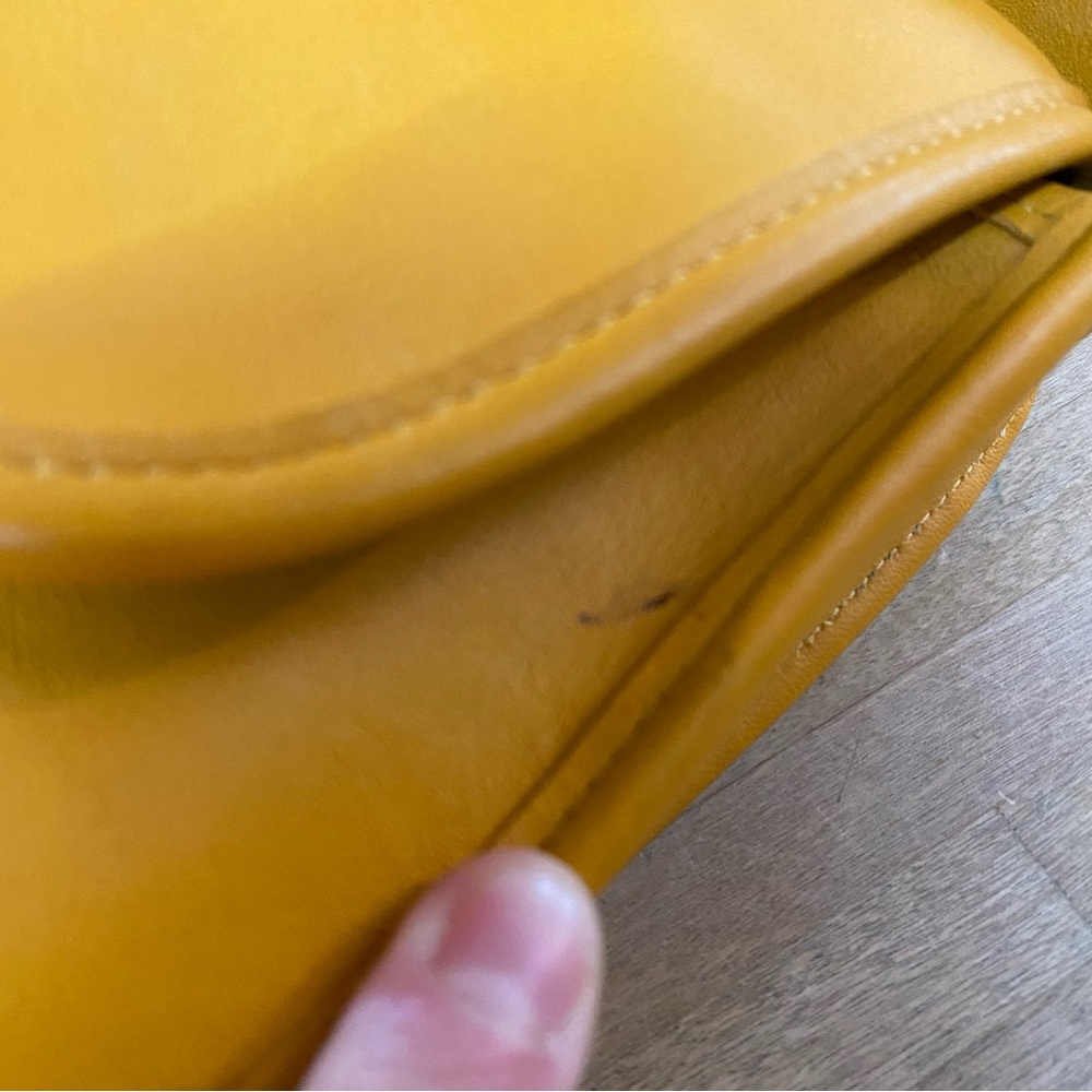 COACH Rare Vintage Ergo Flap Shoulder Bag Golden Yellow - Picture 3 of 9